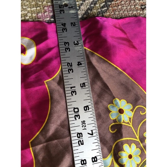 UScarmen 100% Pure Silk Square Scarf 34" x 34" 02004 PINK Floral Women's - Picture 2 of 3